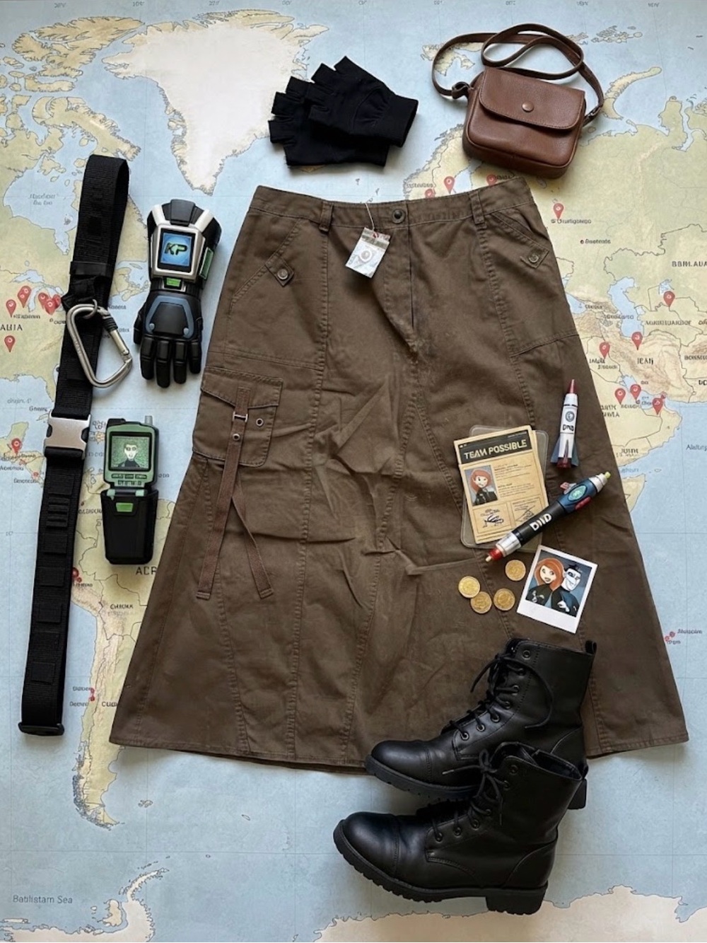 Denim 24/7 | Mission Ready Cargo Skirt | Size 16W | Vintage Kim Possible Core